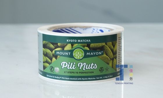 Autocollant sur emballage alimentaire avec revêtement UV