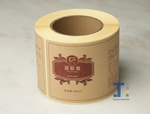 Étiquette autocollant en papier kraft personnalisé OEM avec stratification mate