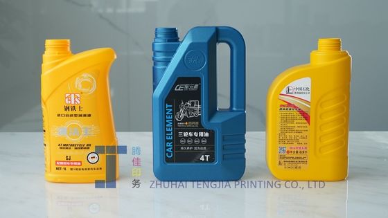Bouteille soufflante dans le moule Étiquettes d'huile moteur Bouteille autocollant bas statique