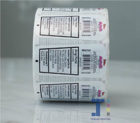 Étiquettes d'autocollants imprimées en relief en rouleau d'emballage