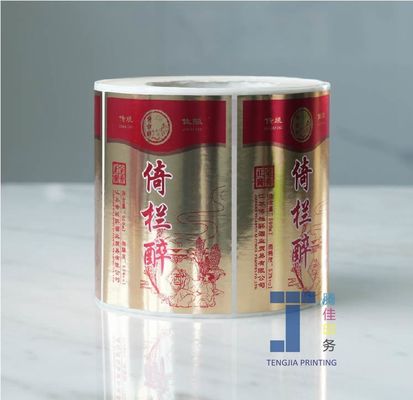 Étiquette de bouteille de vin auto-adhésif brillant