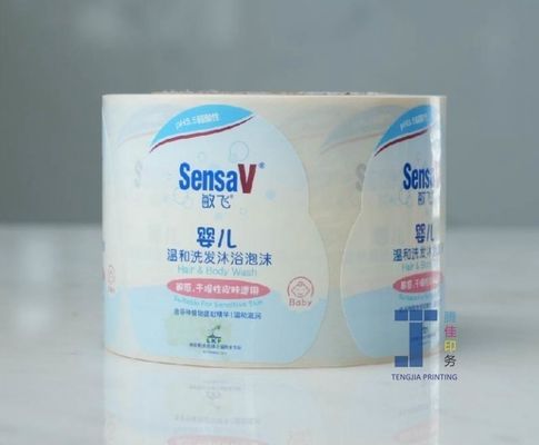 Étiquette d'autocollant de shampooing d'impression en rouleau durable