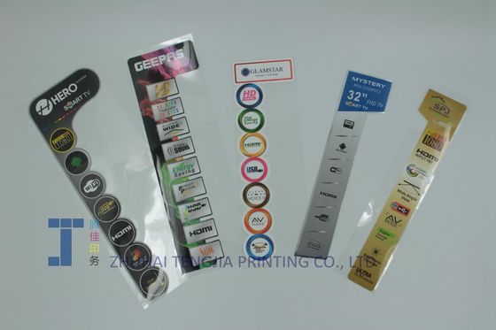 50-150 microns CMYK Étiquettes imprimées transparentes Étiquettes visibles