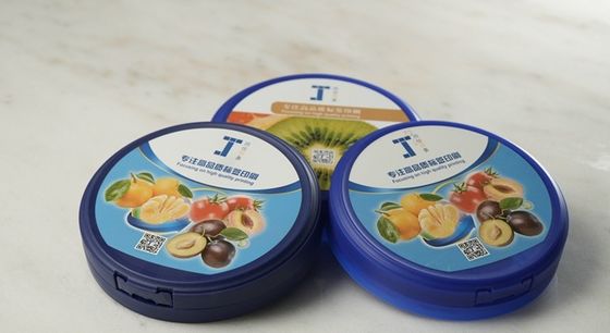 Étiquettes personnalisées en PP PE en forme pour le bouchon de la boîte de poudre de lait